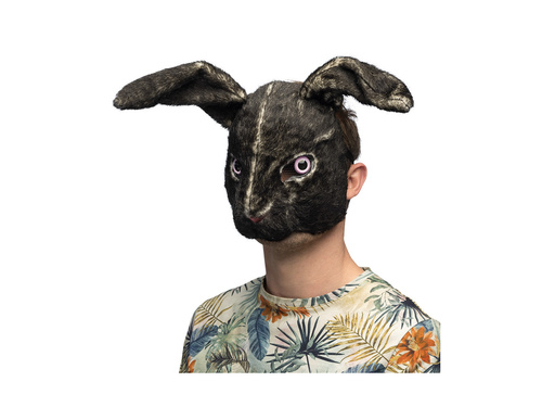 Maska pluszowa Czarny królik