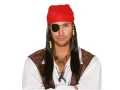 Peruka Pirat z czerwoną bandaną