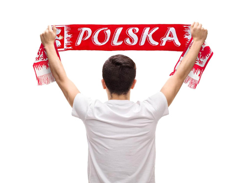 Szalik biało-czerwony Polska - 130 x 20 cm - 1 szt.