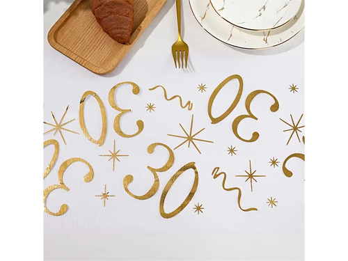 Dekoracja bieżnik na stół z nadrukiem na 30 urodziny - 28 cm x 5 m - 1 szt.