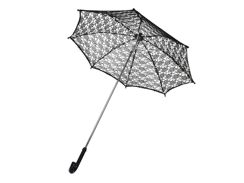 Parasol czarny koronkowy - 77 cm - 1 szt.