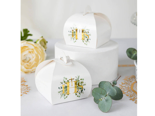 Pudełeczka dla gości IHS z eukaliptusem - 6 szt.