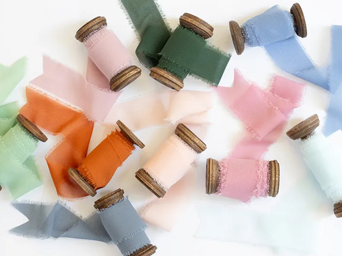 Tasiemka szyfonowa, ciemny brudny róż, 40 mm/10 m, 1 szt.