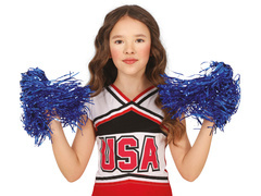 Pompony cheerleaderki niebieskie - 2 szt.