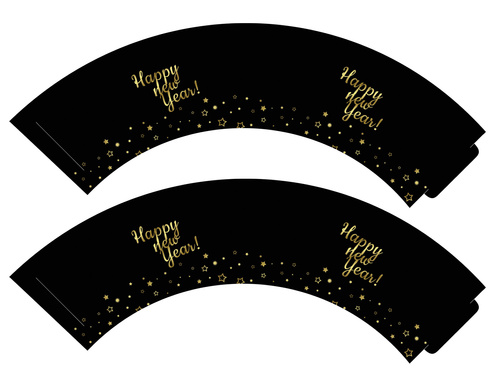 Papilotki na babeczki Happy New Year - 6 szt.