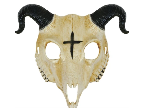 Maska Czaszka z Rogami na Halloween - 1 szt.