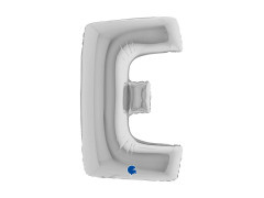 Balon foliowy literka E srebrny - 40" - 1 szt.