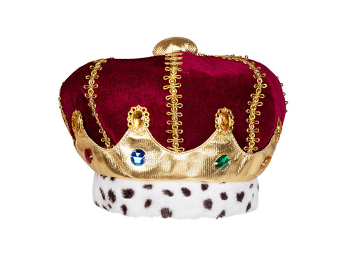 Czapka korona króla bordowa - 1 szt.