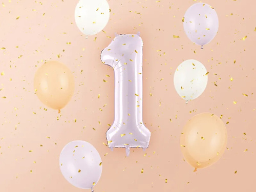 Balon foliowy fioletowy cyfra 1 - 72 cm - 1 szt.