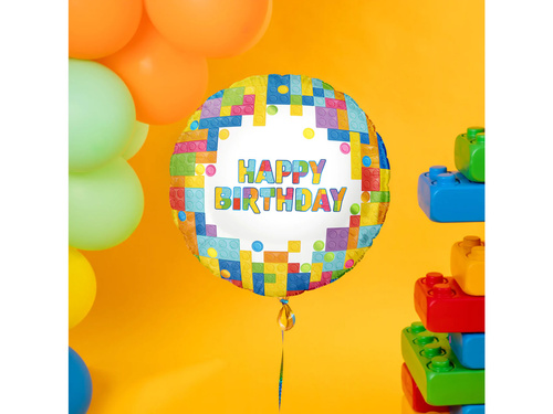 Balon foliowy Klocki - 45 cm - 1 szt.