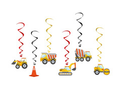 Dekoracja wisząca świderki Plac Budowy - 6 szt.