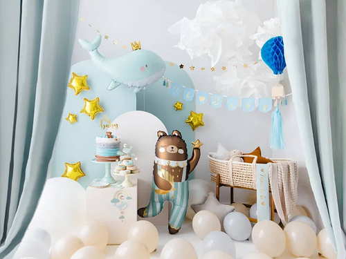 Balon foliowy Miś błękitny - 55 x 90 cm - 1 szt.