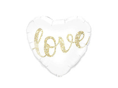 Balon foliowy Serce z napisem Love - 46 cm - 1 szt.