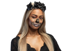 Opaska z różami i czachą - 1 szt.