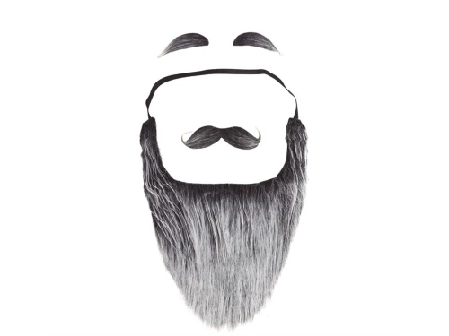 Długa siwa broda z brwiami - 1 szt.