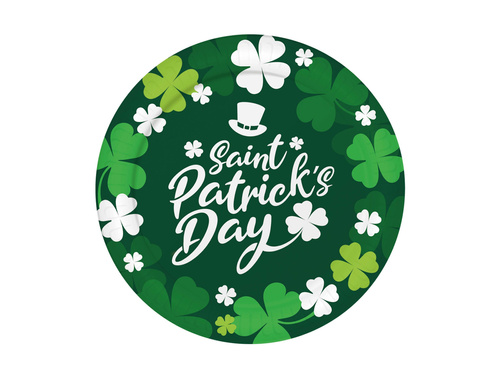 Talerzyki papierowe na Dzień Świętego Patryka - 23 cm - 6 szt.