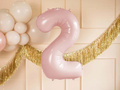Balon foliowy jasnoróżowy cyfra 2 - 72 cm - 1 szt.