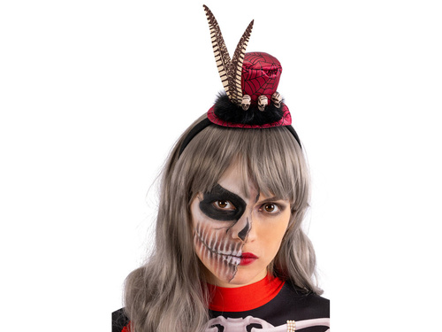 Opaska Bordowy kapelusz z czachami - 1 szt.