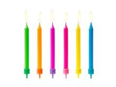 Świeczki urodzinowe Kolorowe - 6 szt.