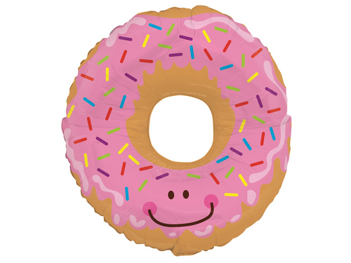 Balon foliowy Donut różowy - 67x65 cm - 1 szt.