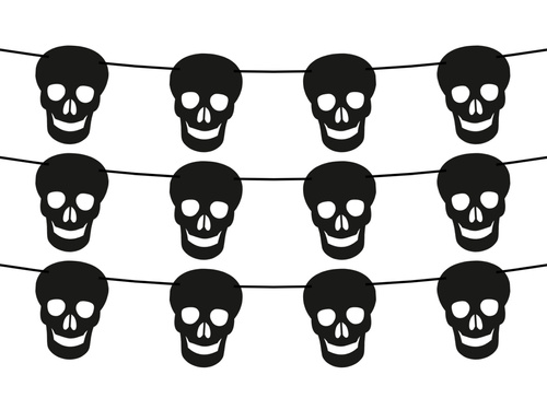 Girlanda na Halloween - Czaszki - 500 cm