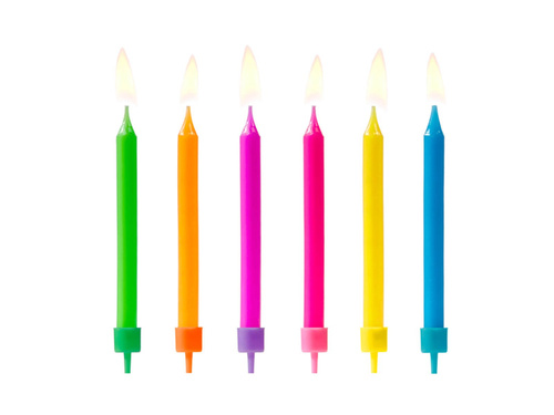 Świeczki urodzinowe Kolorowe - 6 szt.