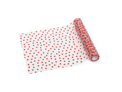 Dekoracja bieżnik tiulowy na stół - w serca - 36 cm x 9 m - 1 szt.