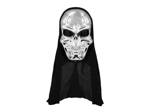Maska Srebrna Czaszka z kapturem - 1 szt.