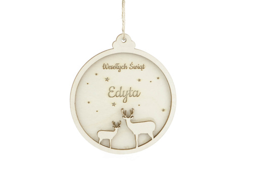 Zawieszka drewniana z imieniem - 10 x 11 cm - 1 szt.