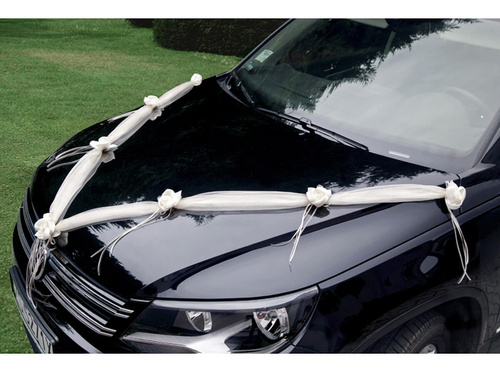 Girlandy z organzy kremowe - 1,8 m - 2 szt.