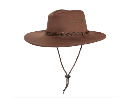 Kapelusz kowbojski brązowy z dużym rondem - 1 szt.