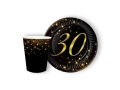 Zestaw kubeczki i talerzyki papierowe na 30ste urodziny Sparkling - 24 szt