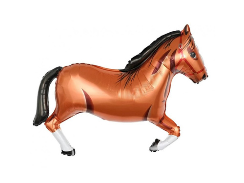 Balon foliowy Koń Brązowy - 86x57cm - 1 szt.