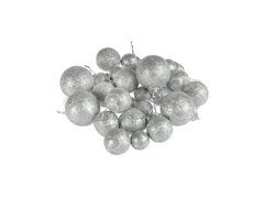 Bombki choinkowe srebrne - 20 szt.