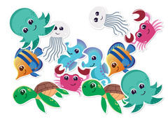 Dekoracja dwustronna Podwodny Świat - 12 szt.