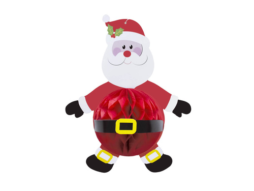 Dekoracja wisząca Święty Mikołaj z rozetką - 36 cm - 1 szt.