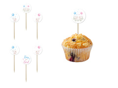 Pikery na Gender Reveal Girl or Boy - 7 cm - 6 szt.