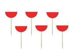 Pikery na tort Flaga Polski - 6 szt.