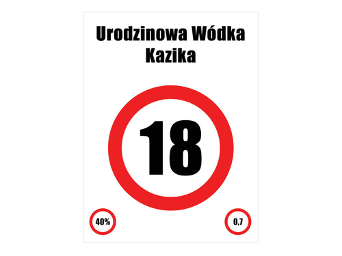 Etykiety personalizowane na butelkę Znak Zakazu - 9 szt.