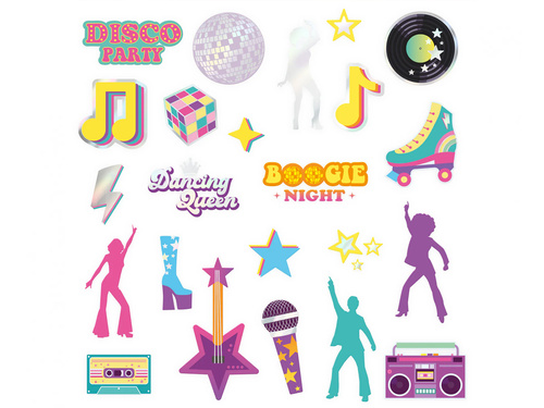 Tatuaże zmywalne Retro Disco - 15 szt.