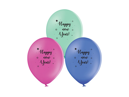 Balony lateksowe Happy New Year - 6 szt