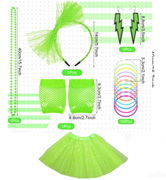 Zestaw Disco lata 80-te - zielony - 17 elementów