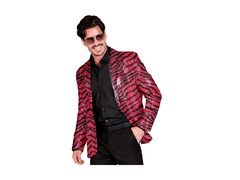 Imprezowa marynarka Party Fashion - różowa cekinowa z motywem zebry