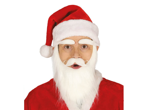 Czapka Mikołaja pluszowa z pomponem - 1 szt.