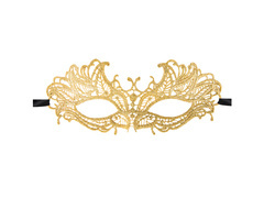 Maska koronkowa złota - 1 szt.