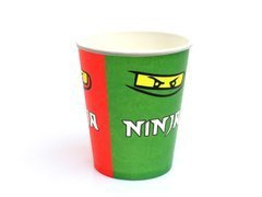 Kubeczki papierowe na urodziny Ninja - 250 ml - 6 szt.