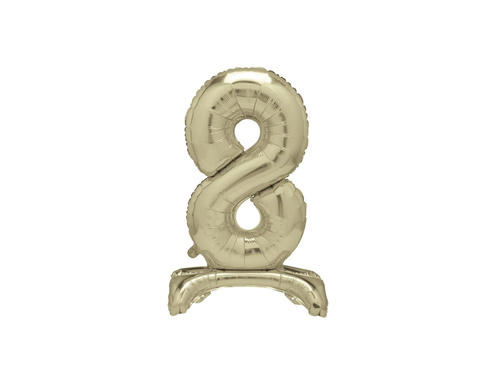 Balon foliowy stojący cyfra 8 złoty - 76 cm - 1szt.