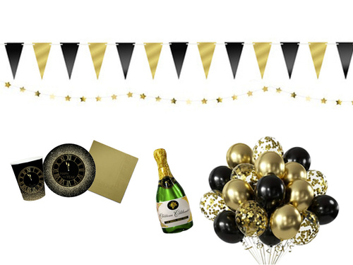 Zestaw Dekoracji na Sylwestra - 62 szt.