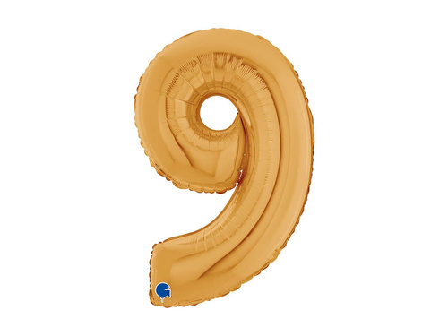 Balon foliowy cyfra 9 złoty - 26" - 1 szt.