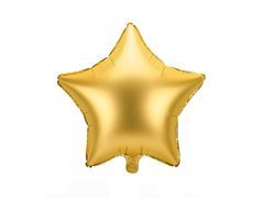Balon foliowy gwiazdka, satynowy złoty - 48 cm - 1 szt.